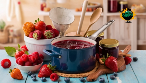 Ingredients and Equipment for Homemade Jam