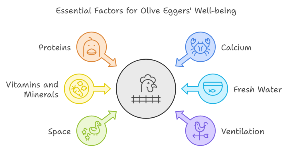 Essential Factors for Olive Eggers' Well-being