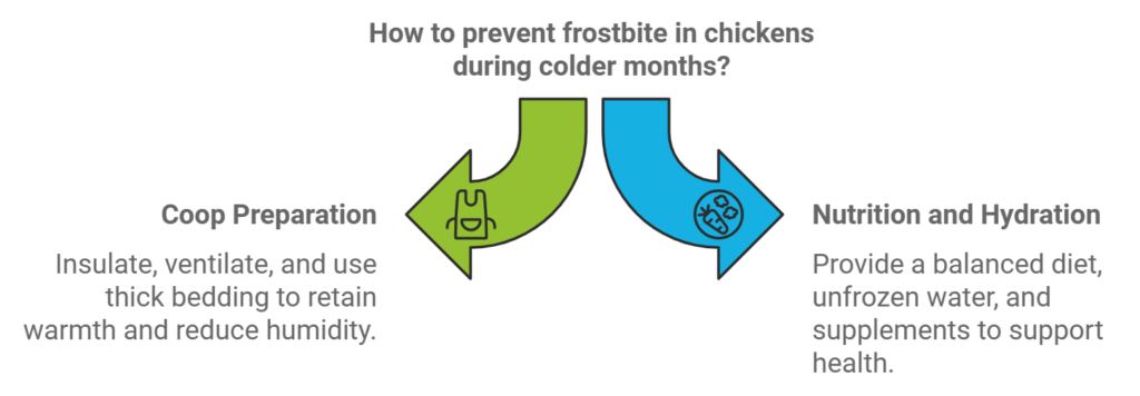 How to prevent frostbite in chickens during colder months?