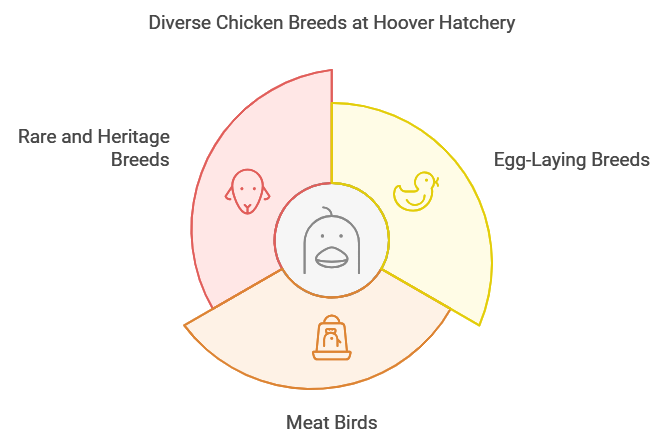 Diverse Chicken Breeds at Hoover Hatchery